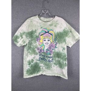 Mad Engine Dolly Parton T Shirt Womens XS Green Tie Dye Country Music